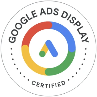 Google Ads Display Certification badge, issued to Mantas Kručelė by Google Skillshop in April 2026
