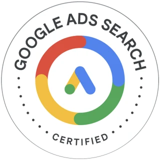 Google Ads Search Certification badge, issued to Mantas Kručelė by Google Skillshop in April 2026
